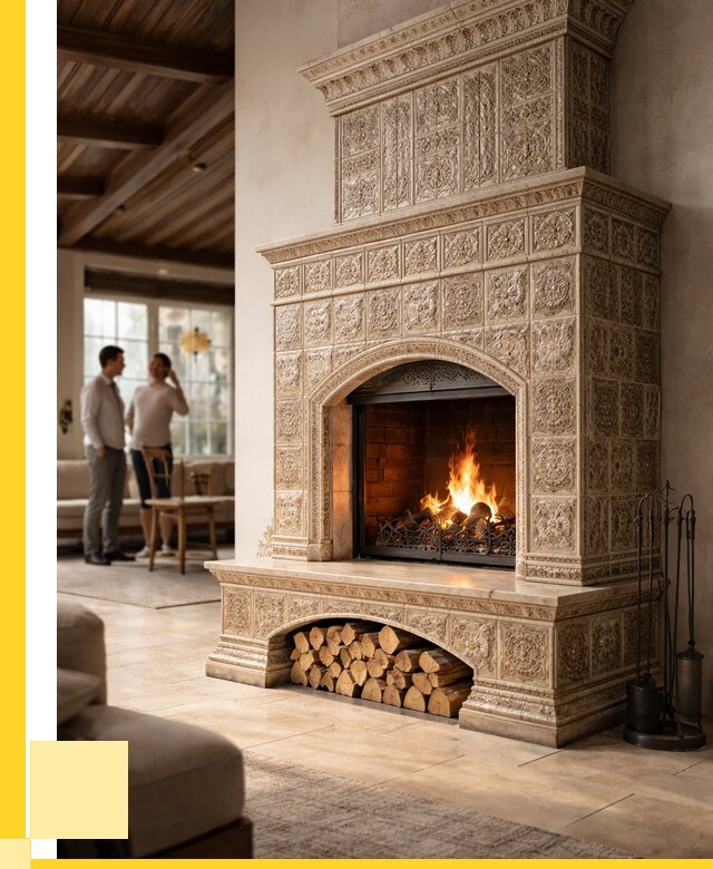 Купить изразцовый камин в Волхове от 261700 р. | ЭриданВлх