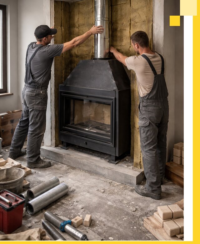 Изготовление и монтаж закрытых каминов в Волхове под ключ