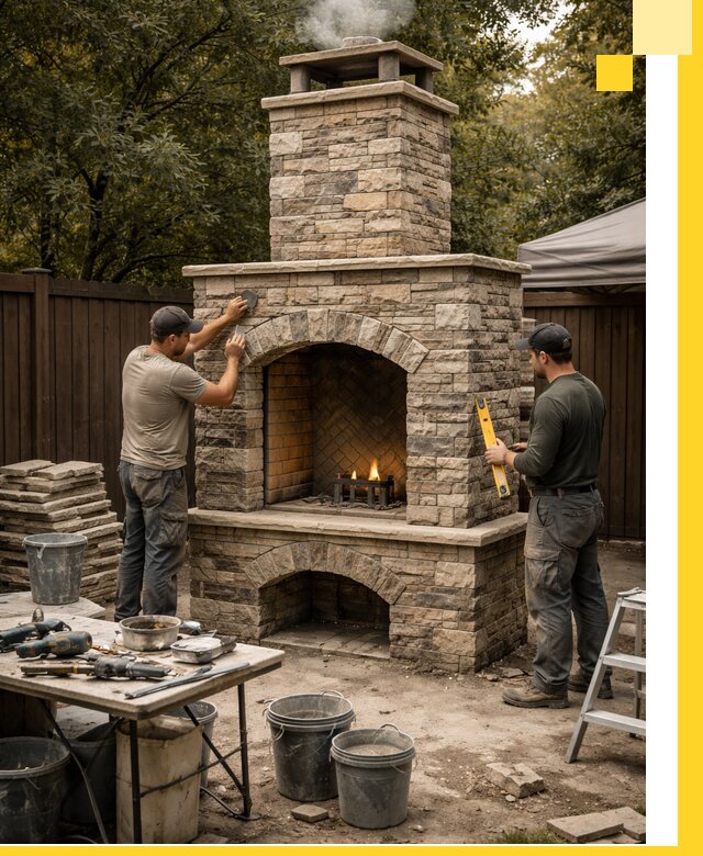 Проектирование и установка уличных каминов в Волхове