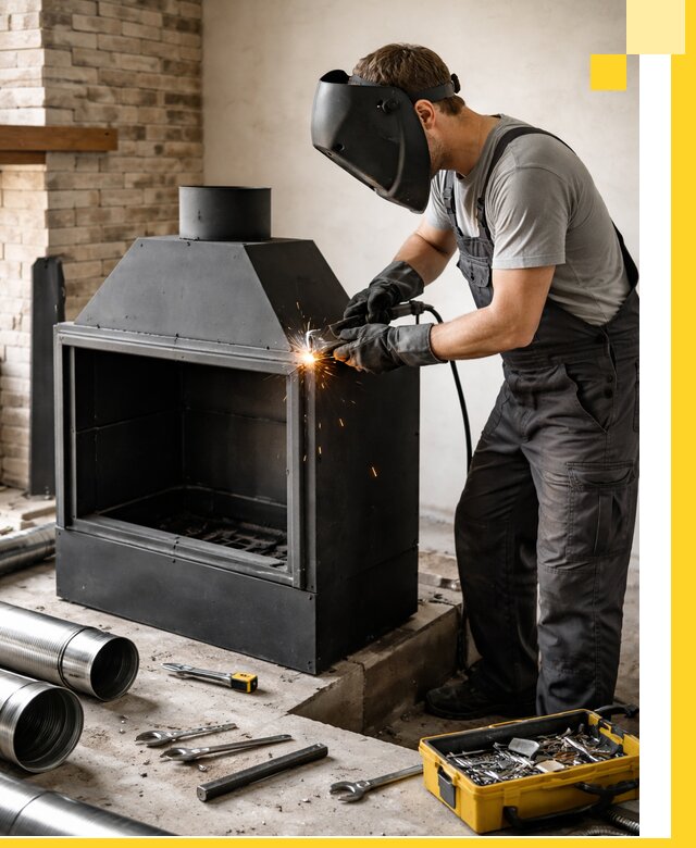 Продажа и установка металлических каминов в Волхове под ключ