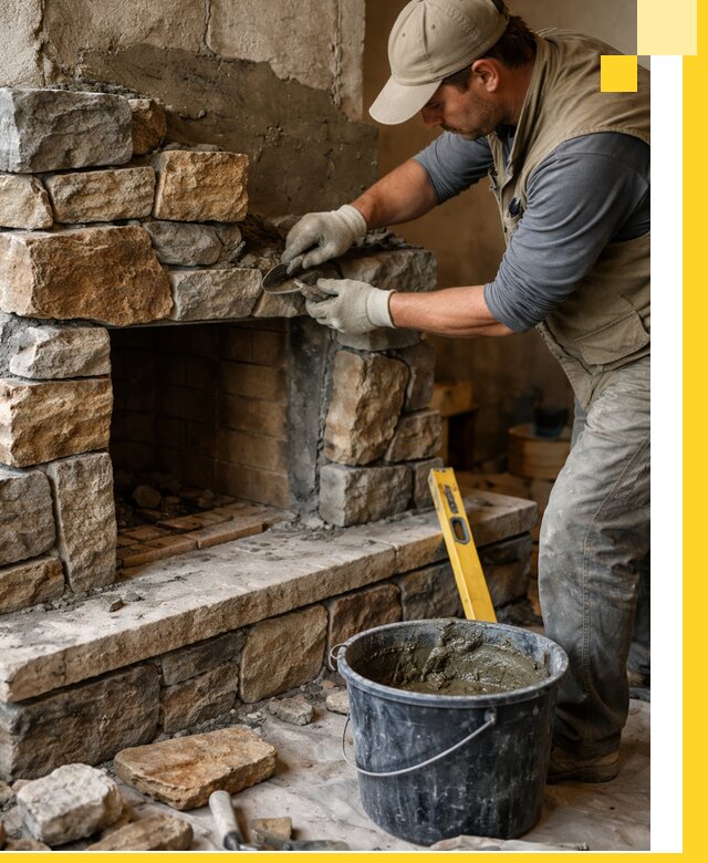 Изготовление и установка каменных каминов под ключ в Волхове