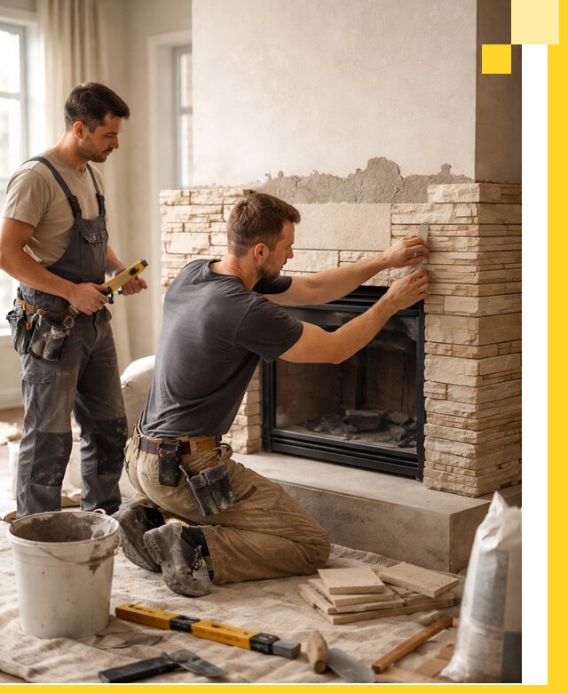 Установка и монтаж каминов для загородного дома в Волхове