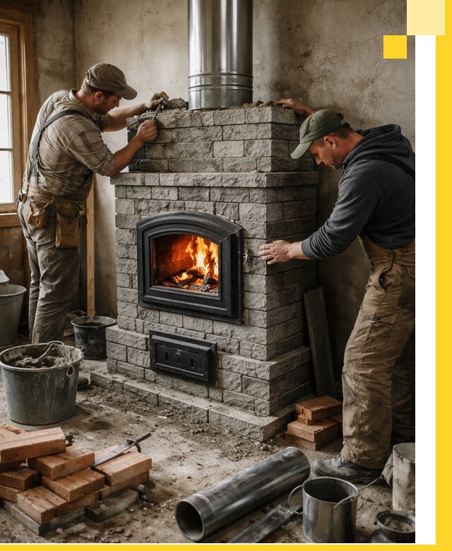 Производство, поставка и монтаж дровяных печей в Волхове