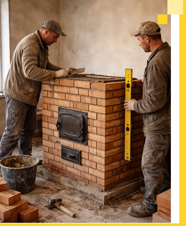 Отопительные печи под ключ в Волхове, установка и сборка