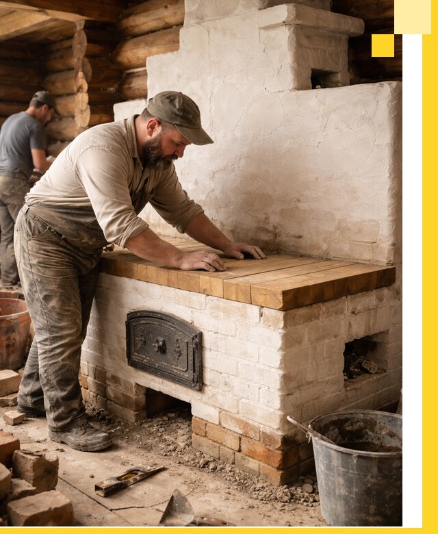 Проектирование и установка русской печи с лежанкой в Волхове