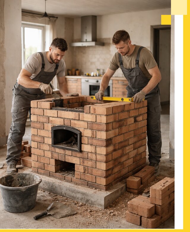 Установка и монтаж печей в частном доме в Волхове под ключ