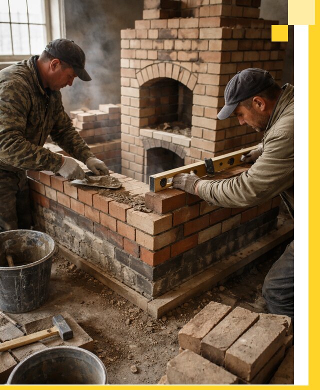 Изготовление и монтаж печей и каминов из кирпича в Волхове