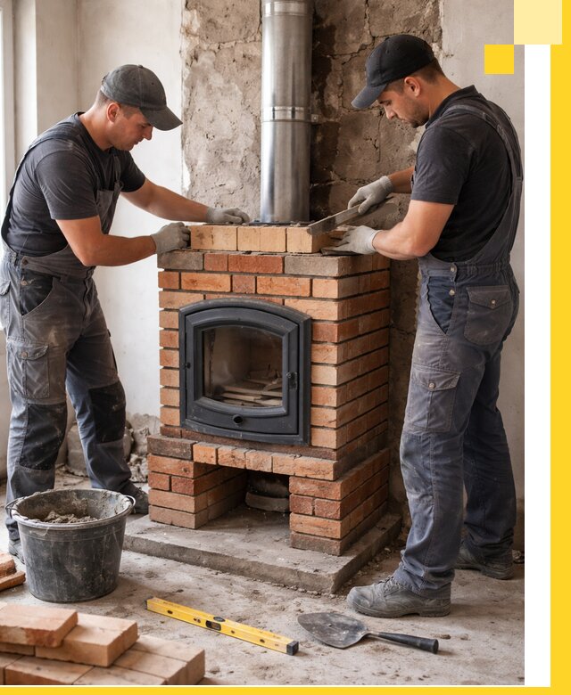 Монтаж печи камина под ключ в Волхове с гарантией и пусконаладкой