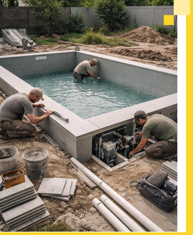 Строительство и монтаж бассейнов для дачи под ключ в Волхове