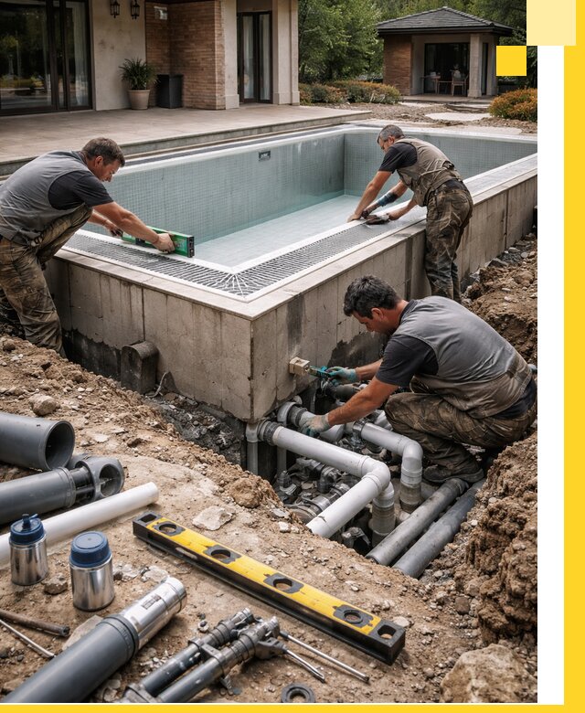 Строительство переливных бассейнов в Волхове под ключ