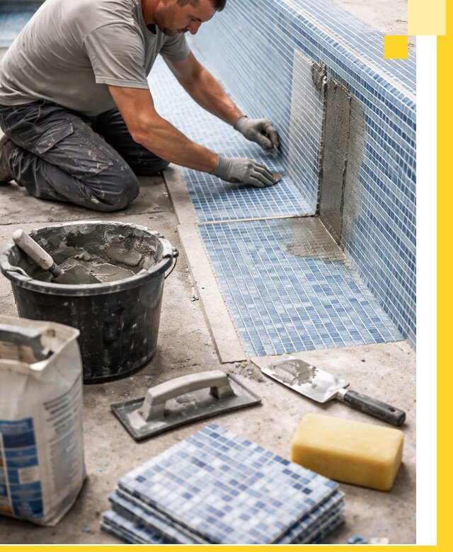 Укладка и ремонт мозаики для бассейнов под ключ в Волхове