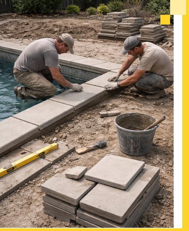 Установка и изготовление копингового камня для бассейнов в Волхове