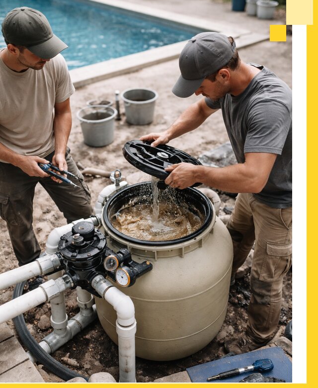 Установка и обслуживание песочных фильтров для бассейнов в Волхове