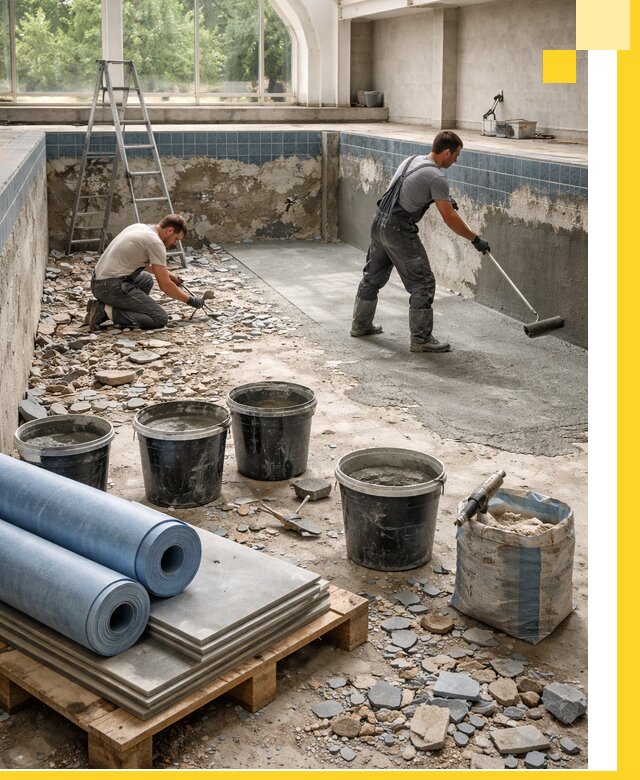 Реконструкция бассейнов в Волхове: ремонт, гидроизоляция