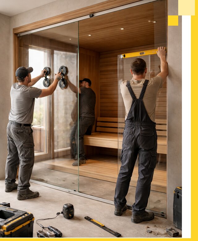 Производство и монтаж стеклянных саун под ключ в Волхове