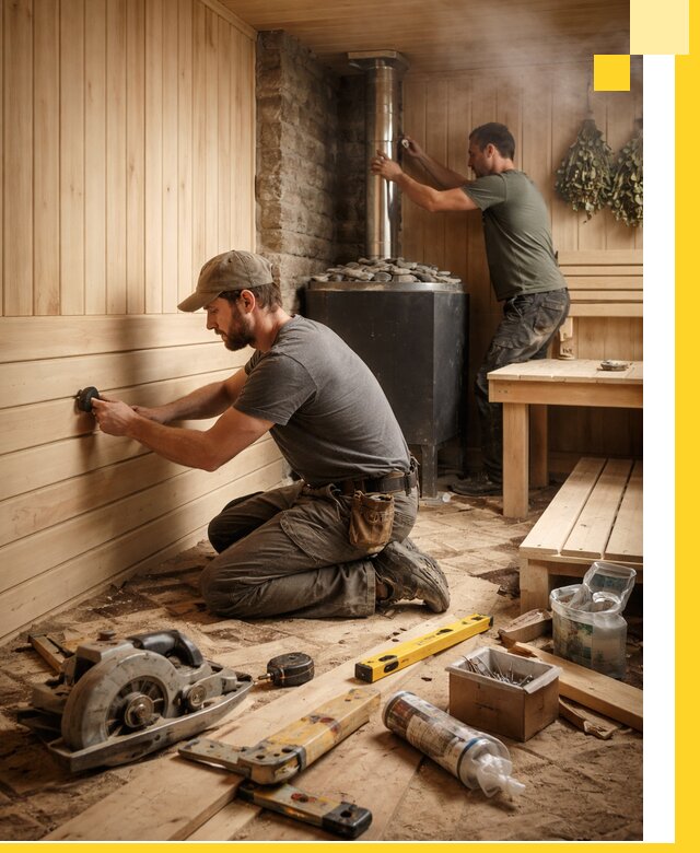 Полное строительство и оснащение парных под ключ в Волхове