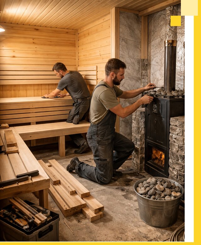 Дизайн и строительство интерьеров бань под ключ в Волхове