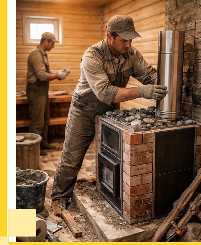 Монтаж печи в бане под ключ в Волхове от 20936 р. | ЭриданВлх