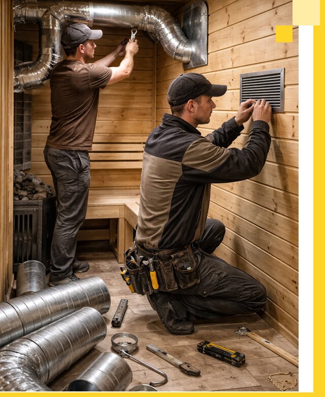 Проектирование и монтаж вентиляции бани в Волхове под ключ