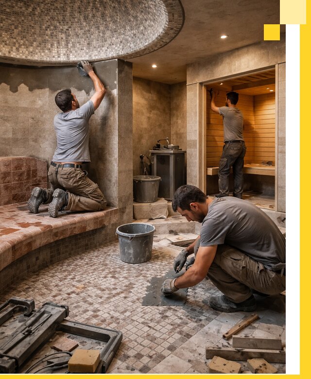 Проект и строительство хамама бани и сауны под ключ в Волхове