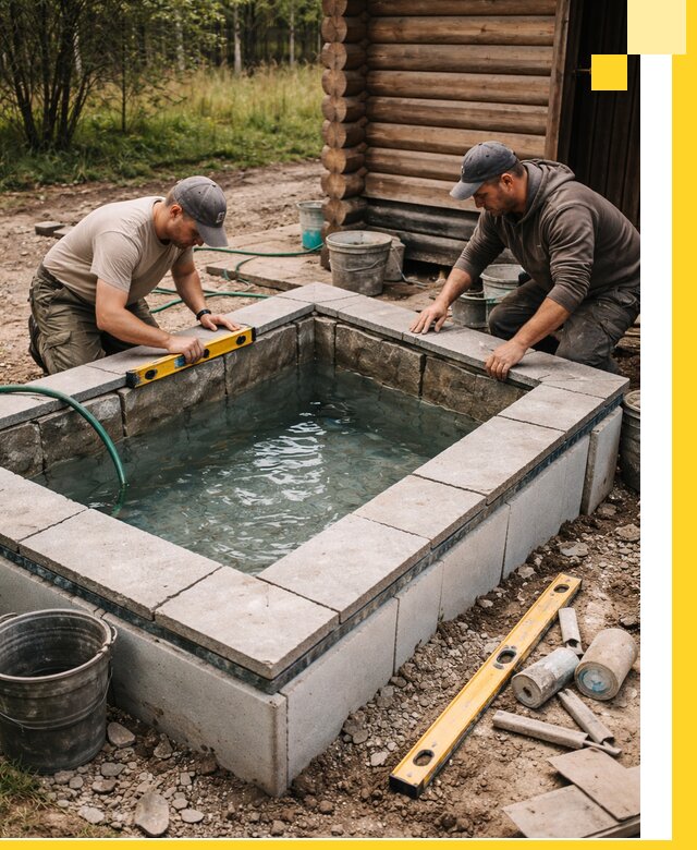 Изготовление и установка холодных купелей под ключ в Волхове